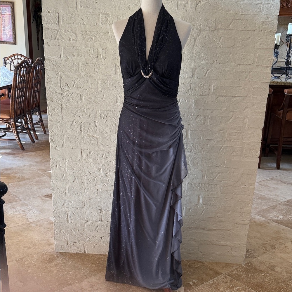 Elegant lavender tone Halter Evening Dress